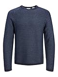 Jack & Jones Herren JJEJONES Knit Crew Neck SN Strickpullover, Navy Blazer, M