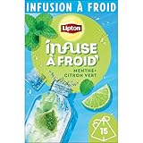Lipton, Kalttee, Kalttee, Zitronen- und Minzgeschmack, ideal für Eistee, 100 % natürliche Inhaltsstoffe, 15 Pyramidbeutel