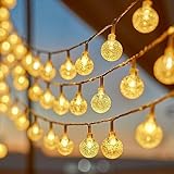 Lecone LED Lichterkette Warmweiß 3M 20LED Kristall Kugeln Batterie 2 Modi Innen Weihnachten für Zimmer Party Garten DIY Deko Metaku