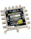 maxx.onLine Multischalter 8 Teilnehmer & 1 Satellit, Quad- & Quattro LNB tauglich, kein Netzteil notwendig, DVB-S Multiswitch 5/8 eco Stromsparmodus