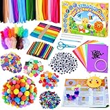 Zefy 3200+ Stück Bastelset Kinder 4-12 Jahre, DIY Basteln mit 12 Basteldesigns, Bastelkoffer Bastelbox Kreativ Set für Mädchen