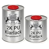 1,5Kg 2K PU Klarlack Holzlack Seidenglänzend PUR Lack Treppenlack Parkettlack Möbellack Bootslack Klar