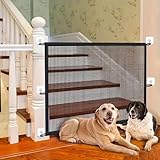 Treppenschutzgitter Hund Hundebarrieren,Faltbar hundeschutzgitter,Hunde türschutzgitter Hunde- und Katzensperre, Sicherheitstür für Hunde, Hundesperre (110 x 78 cm, schwarz)