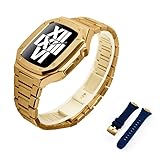 ZEDEVB 45 mm 42 mm Edelstahl-Gehäuseset für Apple Watch 40, 44 mm, Gummi-Armband für iWatch Serie 7, 6, SE, 5, 4, 3, 2, 1, Modifikationsset, 40 mm, Achat