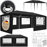 Casaria® Pavillon 3x6m UV-Schutz 18m² Dachösen Wasserabweisend 6 Seitenteile Stabil Festival Festzelt Partyzelt Fenster Gartenzelt Anthrazit