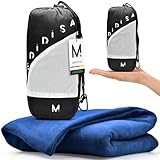 Medidisa | Reisedecke Ultraleicht warm für Reisen & Camping (Fleece, 170x120 cm) - Leichte, warme Decke für Flug & Auto - Campingdecke dünn & atmungsaktiv für Kinder & Erwachsene (Marineblau)