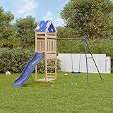 SKM Spielturm Massivholz Kiefer,Spielzeuge & Spiele,Spielzeug für draußen,Schaukeln & Spieltürme,Braun,47.04KG,3279034