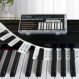 Lumi Zenva Klavierführer für Anfänger Abnehmbare Silikon Notenetiketten für Klaviertastatur Wiederverwendbar zum Lernen mit Box Schwarz