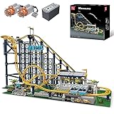 Mould King 11012 Loop Achterbahn Baustein, Vergnügungspark Untersetzer mit Motor, Roller Coasters Bauset für Erwachsene (3238 Teile)