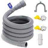 Ablaufschlauch Waschmaschine 1/1.5/2/2.5/3/4/5/6M, Passend für 4 Schnittstellengrößen, Waschmaschine Schlauch Abwasserschlauch Verlängerung Wasserleitung Sinken