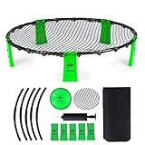 Dunlop Spyderball Set - Geeignet für Spikeball- 90 x 20 CM - Gartenspiele - Inklusive Ball, Pumpe und Reisetasche, Grun