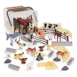 Terra by Battat AN2802Z 60-teilig Tierfiguren Sammlung Bauernhoftiere Set – Kühe, Schweine, Hühner, Pferde, Hunde, Katzen und mehr – Spielzeug ab 3 Jahren, Multi_Marine World