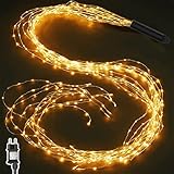 Joycome Lichterschweif 2M 400 LED Weihnachtsbeleuchtung mit Strom, Timer, Lichterstrang 8 Modi Wasserfall Lichterkette Wasserdicht Lichterbündel für Weihnachten Baum Außen Innen Deko - Warmweiß