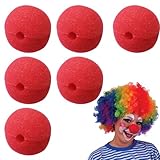 6 Stück clownsnasen rot,Clown Nase rot clownsnase Zirkus Schaumstoff rote,falsche clownnasen plüsch,Circus clownkostüm Erwachsene Kinder Karneval Clown-NAS,für Verschiedene Carnival,Cosplay,Parteien