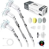 Reinigungsbürste Elektrisch, Electric Cleaning Brush mit 550 RPM, 2 Einstellbare Geschwindigkeit, 8 Austauschbaren Bürstenköpfen, Led Elektrische Reinigungsbürste Für Bad, Fliesen, Glas