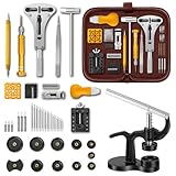 Eventronic Uhrenwerkzeug Set, Uhr Reparatur Uhrmacherwerkzeug Tasche, Uhren Reparaturset in Nylontasche, mit Größem Einstellbarem Gehäuseöffner, Uhrenarmband Entferner, Federstegwerkzeug