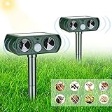 Lubatis 2 Stück Solar Ultraschall Tiervertreiber Hirschvertreiber & Katzenschreck Outdoor für Garten Kaninchen Eichhörnchen Abwehr für Hof - Bewegungsaktiviert, um Tiere abzuschrecken