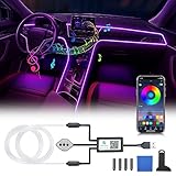 OMECO USB Ambientebeleuchtung Auto LED Innenbeleuchtung 4m 5050 RGB mit APP und Kontroller 5V LED Streifen innenbeleuchtung atmosphärenlicht wasserdichte Musiklichtleiste Steuerbare LED Strip Neon