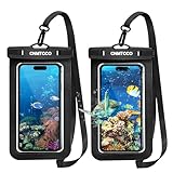 CNMTCCO wasserdichte Handyhülle, 2 Stück 7 Zoll IPX8 Unterwasser Handyhülle, Wasserfeste Handytasche für iPhone 11 12 13 14 15 Pro Max SE XS XR 8 7 Samsung S22 S23 Huawei Xiaomi (Schwarz)