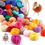 39 Farben Filzwolle, Filzwolle Trockenfilzen, Filzwolle Nassfilzen, Märchenwolle, Märchenwolle Zum Filzen, Wolle Zum Filzen, Trockenfilzen, Schafwolle Zum Filzen, für Anfänger DIY Craft Projekte