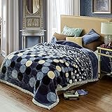 LGYKUMEG Warme wintergewichtige Decke King-Größe, koreanische Nerzdecken, 2-Luft-Reversible Raschel-Bettdecke für Bett und Couch,F,200 * 230cm4kg