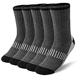 Hocerlu Thermosocken Herren Socken Warme Wandersocken, 5 Paar Dicke Thermo Wollsocken Atmungsaktiv Wintersocken für Outdoor Sport, Größe 39-45