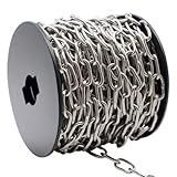 50 Fuß Edelstahlkette, 2 mm Hängekette, Katzenkette, 304 Edelstahl Metallketten sind anpassbar zum Aufhängen von Vogelfutterspendern, Hundeleinen