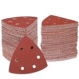 STEBRUAM Deltaschleifer Schleifpapier Dreieckschleifer, 60 Stück Delta Schleifpapier Klett Schleifpapier 80 Körnungen für Schleifdreiecke 93x93x93mm