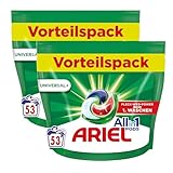 Ariel All-in-1 PODS Flüssigwaschmittel Kapseln, 106 Waschladungen, Universal, Kraftvolle Fleckenentfernung, Strahlende Sauberkeit, Frischer Duft, Waschmittel für weiße & bunte Wäsche
