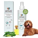 amusi Trockenshampoo für Hunde 250 ml Made in Italy, Shampoo für Hunde im Spray ohne Spülung, hypoallergen