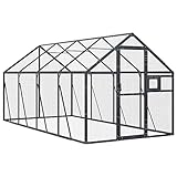 Tidyard Voliere Vogelvoliere Vogelhaus Vogelkäfig Außenvoliere Käfig Aluminium Anthrazit 1,79x4x1,85 m