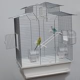 Vogelkäfig,Wellensittichkäfig,Exotenkäfig,60 cm Vogelkäfig Vogelbauer Wellensittich Kanarien Voliere Vogelhaus Käfig IZA 2 II weiß