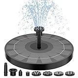AISITIN Solar Springbrunnen Upgrade, 2,5W 160mm Solarbrunnen Solar Teichpumpe Outdoor Wasserpumpe Solar Schwimmender Fontäne Pumpe mit 6 Fontänenstile für Garten, Vogel-Bad, Fisch-Behälter