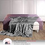 THXSILK Seide Kuscheldecke Grau Sofa Decken, Innen und außen 100% Seide Decke als Sofadecke Couchdecke Wohndecke Weiche & Warme Sofaüberwurf Seidendecke Wohndecken Kuscheldecken 135x180 cm