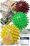HELDSON® Premium Massageball Set [3 Härtegrade]- Igelball Fußmassage hart, weich - Noppenball - Igelbälle klein - Faszienball Rücken - Massage Ball Faszien - Massageball Fuß - Stachelball Noppen