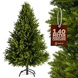 Casaria® Weihnachtsbaum künstlich 140cm wie echt Edeltanne Spitzguss Metallständer schneller Aufbau Weihnachten Tannenbaum Christbaum Grün 470 Spitzen