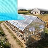 4 Stück Transparente Polycarbonat-Dachplatte, Gewächshaus Platten Polycarbonat-Dachplatte, für Außenbereich Garten Terrassen Balkon,Ersatzplatten(Blue,50 * 39.4 * 0.15in)
