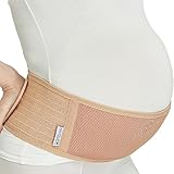 NeoTech Care Verstellbarer Umstandsbauchgurt - Leicht und atmungsaktiv - Stützband für schwangere Frauen (Beige, Reguläre Größe)