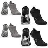 Occulto Damen & Herren Yoga Socken 2-4er Pack (Modell: Mady) 4 Paare | Schwarz-Grau 39-42