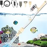 Suness Mulmsauger Aquarium Elektrisch: 6 in 1 Automatisch Aquarium Reinigungsset Aquarium Sauger für Wasserwechsel Sandreiniger Wasserfilterung und Wasserumwälzung, 12V DC, 18W