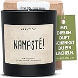 Namaste Duftkerze im Glas mit Spruch aus Soja natürlich handgemacht - nachhaltig persönlich Geschenk Geschenkidee für beste Freundin Mama Freund zum Geburtstag - Yoga Meditation Entspannung