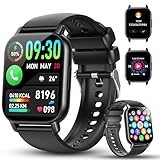 Smartwatch Herren Damen, 1,91' HD Touch Fitnessuhr mit Herzfrequenz SpO2 Schlafmonitor Schrittzähler, IP68 Wasserdicht Sportuhr mit 112+ Sportmodi, Smart Watch mit Telefonfunktion für IOS Android.