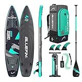 Bluefin SUP Cruise Carbon 12 Aufpumpbares Paddle Board| SUP Board für Erwachsene| SUP| Paddleboard Paket | Tragbar & Reisesicher | Inklusive Zubehör,Black Knight,Cruise Carbon 12' Zwarte Ridder,12'