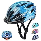 Fahrradhelm Kinder Jungen 52-58CM, Kinder Fahrradhelm mit Licht Kinder Fahrradhelm Mädchen Kinderhelm Mehrere Fahrrad Helm Kind Belüftung Helm Kinder 5-13 Jahre Schutzhelm