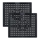 Anseom 2 Stück Spülbeckeneinlage Gummi Spülbeckenmatte Spülmatte für Spülbecken Einlage Matte Küche Rutschfeste Abtropfmatte für Spülbecken Waschbecken Spülmatte für Geschirr,31 x 26 cm (Schwarz)