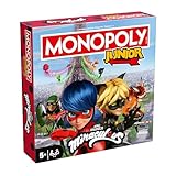 Winning Moves Monopoly Junior Miraculous Gesellschaftsspiel 5+ – Brettspiel für 2 bis 6 Spieler – offizielle Version inspiriert von Ladybug und Cat Noir