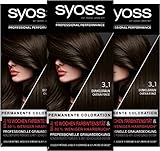 Syoss Color Haarfarbe 3_1 Dunkelbraun Stufe 3 (115 ml), permanente Coloration für bis zu 10 Wochen Farbintensität und 70 % weniger Haarbruch*