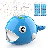 Baztoy Seifenblasenmaschine mit 2 Flüssigkeit für Kinder Junge Mädchen Seifenblasen Spielzeug Automatische Bubble Machine Maker mit 3000+ Bubbles Pro Minute Outdoor Geschenk für Garten Party Hochzeit