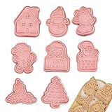 Weihnachts Plätzchenausstecher,8-Teilige Kuchenpressform | Festgebäck Presse Form - Für Backen Eltern Feiertag Anfänger Party Planer Basteln Liebhaber Familie Treffen Erntedankfest Sandwiches