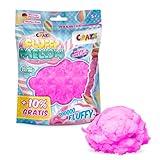 CRAZE Fluffy Mellow Knetmasse im Zipbeutel, 25g luftige weiche Kinderknete mit Aroma, 4X Farbvarianten, Blau, Rosa, Violett Oder Gelb